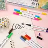 Plumas de Acuarela Pincel Suave Doble Punta para Niños Plumas Creativas de Contorno 12 Colores 24 Colores Tipo Destapable Plumas para Diario Marcador Plumas para Dibujar