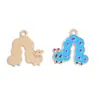 Venta al por mayor transfronteriza de accesorios para joyería DIY: colgantes de esmalte con forma de insecto de dibujos animados, collares hechos a mano, llaveros y dijes pequeños de aleación