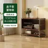 Armário de revistas com porta basculante estilo tronco de árvore Estante estilo japonês Estante com prateleiras Armário com gavetas Armário lateral para sala de estar Armário de armazenamento para entrada Armário de armazenamento nórdico