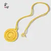 Colgante de la Fortuna Estilo Antiguo Chapado en Oro con Carácter "F" Giratorio, Collar para Mujer, Estilo Chino de Moda, Venta Directa del Fabricante, en Stock al por Mayor