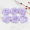 Venta Caliente Transfronteriza 25 Colores 5cm Cinta Hecha a Mano Poliéster Rosa Plano Flor para Zapatos Flor para Sombrero Tocado para el Cabello Accesorios para Pinzas