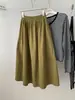 Saia Evasê Patchwork de Veludo Cotelê Vintage para Mulheres, Outono/Inverno 2026, Elegante Estilo Coreano, Saia de Comprimento Médio Petite