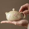 Tetera Xi Shi de horno Ru beige, taza de té, juego de té para ceremonia de té kung fu, tetera individual para hacer té, tetera de cerámica para el hogar