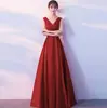 Vestido Vermelho para Brinde de Casamento Verão 2026 Vestido de Noite para Banquete de Agradecimento para Mulheres, Vestido Longo Slim e Elegante para Casamentos