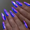 Nuevo producto transfronterizo: Pegatinas de Uñas Postizas Desmontables con Forma de Almendra, Rombos 3D Metálicos Espejados Galvanizados