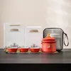 Ciudad Prohibida Set de Té de Viaje Cultural y Creativo Set Pequeño Una Tetera Tres Tazas Tetera de Kung Fu para Exteriores Taza Rápida Portátil Venta al por Mayor