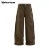 Calça Workwear Estilo Retro Americano Lavagem Especial Desgastada Marca Tendência Unissex Casual Solta Perna Larga Longa