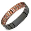 Bestseller transfronteiriço europeu e americano: Pulseira magnética série cobre vermelho antiga, moda vintage, três fileiras de pulseira de casal totalmente magnética removível