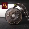Collar con Colgante de Hebilla de la Paz de Obsidiana Hielo Signo del Zodíaco para Hombre Collar para Mujer Año del Zodíaco Tigre Colgante Patronus