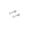 Brincos de Pérola Redonda Simples e Elegantes S999 Prata Pura, Estilo de Rosca, Amigáveis ao Ouvido, Adequados para Dormir Sem Remover