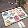 Flor de expansión 3D suave lodo de diatomeas tapete de piso para baño puerta de baño tapete antideslizante para pies tapete para la entrada