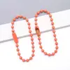 Cadena de Cuentas Redondas Pintadas de Colores, Grosor 2.4 mm, Cadena para Bolsos DIY, Accesorios de Cadena de Cuentas