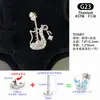 Pendientes de aleación de titanio G23 de 1.2 mm de grosor con rosca interna, aretes de piercing en el cartílago del oído estilo dulce y fresco con circonita completa, forma de violín