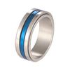 Popular europeu e americano 8mm ranhura redonda banhado a azul anel de casal comércio exterior nicho criativo anel de aço titânio tricolor joia