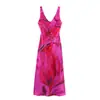 Vestido Midi Estampado Versátil de Moda Femenina de Estilo Europeo y Americano para Comercio Exterior Transfronterizo