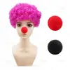 Peluca Afro Arcoíris de Payaso Cabello Rizado de Colores Día de Halloween Divertido Set de Disfraz [Personalizado]