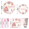 Amazon Galleta de Jengibre Niña Fiesta de Baby Shower Hola Niña Banner Decoraciones para el Lugar Platos de Papel Vasos de Papel
