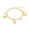 Regalo Familiar de Acción de Gracias Europeo y Americano Joyería Joker Oro 18K Acero Inoxidable Amor Cuadrado Momento Nombre Pulsera de Doble Capa