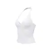 Conjunto de yoga y fitness estilo europeo y americano con cuello halter para mujer, cuello en V, realza el busto, levanta glúteos, para correr, conjunto deportivo de dos piezas