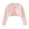Roupas Novas de Primavera 2026 para Crianças Maiores, Suéter Cardigan Xale Casaco Estilo Europeu e Americano para Crianças, Tricô de Ar Condicionado para Meninas
