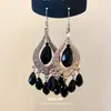 Pendientes de Gancho con Borla de Gota de Agua de Acrílico Europeos y Asiáticos Estilo Étnico Retro Pendientes Lujo Ligero Sensación de Gama Alta Diseño de Pendientes Sentido de Diseño Nicho