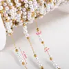 Cadena de Acero Inoxidable Chapado en Oro de 18K Cadena Suelta Cadena de Perlas de 3 mm Cadena con Colgante Accesorios para Joyería DIY Materiales para Ropa