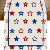 Corredor de Mesa Novo de Venda Quente Transfronteiriça para o 250º Aniversário do Dia da Independência, Corredor de Mesa de Linho com Estampas de Estrelas para o Dia da Independência Americana