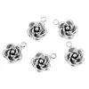 Aço Inoxidável 18K Ouro Galvanoplastia a Vácuo Pingente de Rosa 3D DIY Colar Brincos Pulseira Acessórios Joias Atacado