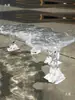 Mesa e cadeiras para varanda, mesa de centro de cristal, mesa de centro para sala de chá do escritório do chefe, modelo de sala de resina translúcida de geleira para feira de exposições