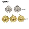 WT-P1999 Lindo Diseño de Flor de Girasol Colgante de Latón de Dos Colores Oro y Plata Accesorios para Pendientes y Collares DIY