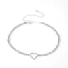 Temperamento Moda Simple Cadena de Garras Collar de Diamante Corazón para Mujer Atmósfera Ins Europea y Americana Collar Gargantilla