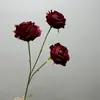 Rosas de Montaña Nevadas Simuladas de 3 Cabezas, Flores de Boda, Flores Frescas, Decoraciones para Sala de Estar, Flores Decorativas para Fondo de Salón de Bodas Florales