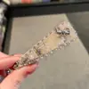 Pinza para el Cabello Triángulo Exquisita Estilo Coreano Dulce Brillante con Pedrería y Perlas, Pinza Bb con Borde de Hilo Resistente, Accesorio para el Cabello