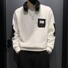 Sudadera de talla grande de alta calidad para otoño e invierno para hombre, primavera y otoño, estilo coreano, nueva camiseta holgada con cuello redondo, estilo elegante de Hong Kong a la moda.