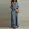 Vestidos Transfronterizos de Moda Europea y Americana para Mujer 2026, Elegantes y Estilizados, Casual Versátil, Ajustados a la Cintura, con Abertura, Vestido Largo
