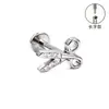 Aretes de Aleación de Titanio F136, Aretes Largos Finamente Tallados para Hélice Auricular, Piercings para Labio con Circonita, Joyería para Piercings Corporales de Titanio G23