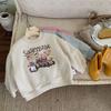 Sudadera de terciopelo de invierno para niños, nueva, de dibujos animados para niños, cuello redondo, terciopelo fino, prenda interior, top de terciopelo de invierno