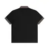 Camisa Polo Patchwork de Lapela Listrada Cleanfit Estilo Americano para Homens, Camiseta Preta de Manga Curta Cleanfit de Alto Padrão para o Verão