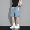 Shorts de Trabalho de Seda Gelada Novo de Verão Masculino Japonês Finos Secagem Rápida Casuais Masculinos Marca Tendência Largos Explosivos Meia-calça