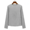 Camiseta base de forro polar para mujer 2026 nuevo estilo otoño e invierno, engrosada y cálida, cuello redondo, top base cepillado de cintura alta