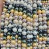 Cuentas sueltas de concha de colores, cuentas redondas de imitación de perla, hechas a mano, pulsera de cuentas, collar, accesorios de joyería