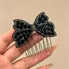 Pente invertido requintado e fofo para penteados estilo princesa, presilhas laterais para cabelo para mulheres, acessórios de cabelo com laço estilo coreano e presilhas de cabelo da moda para estilizar e arrumar fios soltos