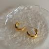 Aretes cuadrados geométricos brillantes estilo francés para mujer, versátiles para el día a día, estilo simple, elegantes, aretes de diseño de nicho ins