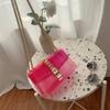Bolsas Verão 2025 Nova Bolsa Jelly Degradê Moda Bolsa de Corrente de Cor Contrastante Bolsa Transversal de Ombro Bolsa Pequena Feminina