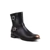 33-48 Botas de mujer europeas y americanas para otoño e invierno, tacón bajo, hebilla de cinturón, botas de motociclista, botines cortos, cremallera lateral, botas de comercio exterior