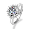 Transmisión en Vivo de Productos de Dropshipping: Anillo de Platino Imitación Moissanita para Mujer, Transmisión en Vivo de Influencer, Anillo de Boda de Dos Quilates con Seis Garras al por Mayor
