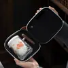 Conjunto de Chá Kung Fu de Viagem Bule de Chá de Vidro Xícara de Chá Bolsa Portátil Xícara Rápida de Cerâmica Outdoor Uma Panela Três Copos