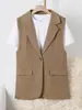 2026 Nuevo Chaleco de Traje para Mujer Estilo Coreano Versátil Ropa de Abrigo para Primavera y Otoño Chaqueta Elegante sin Mangas
