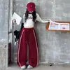 Calça de Moletom Feminina Primavera e Outono 2026 Moda Estilo Coreano Barra de Renda Malha Calça Curva para Crianças Maiores