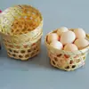 Envío Directo en Stock Cesta de Huevo Tejida a Mano de Bambú, Cesta de Bambú Hueca de 12 Piezas, Cesta Tejida de Bambú con Ojo Hexagonal, Cesta de Bayas, Cesta Pequeña de Bambú